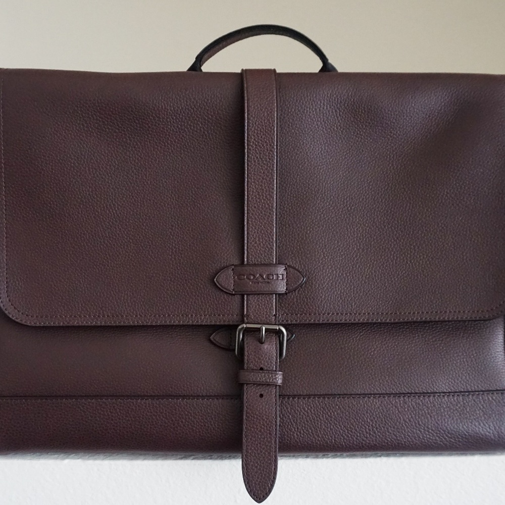 COPY - Coach Men's Oxblood Brown Natural Leather
